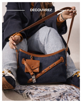 Sac pour femme brun de Olga, en cuir avec bandoulière réglable