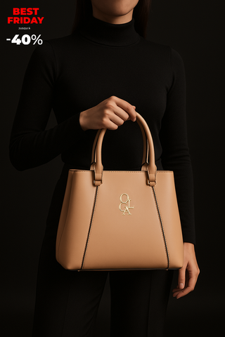 Sac pour femme brun de Olga, en cuir avec bandoulière réglable