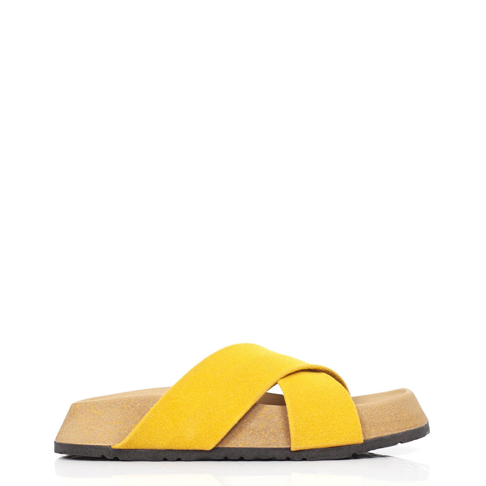 Sandale plat confortable jaune