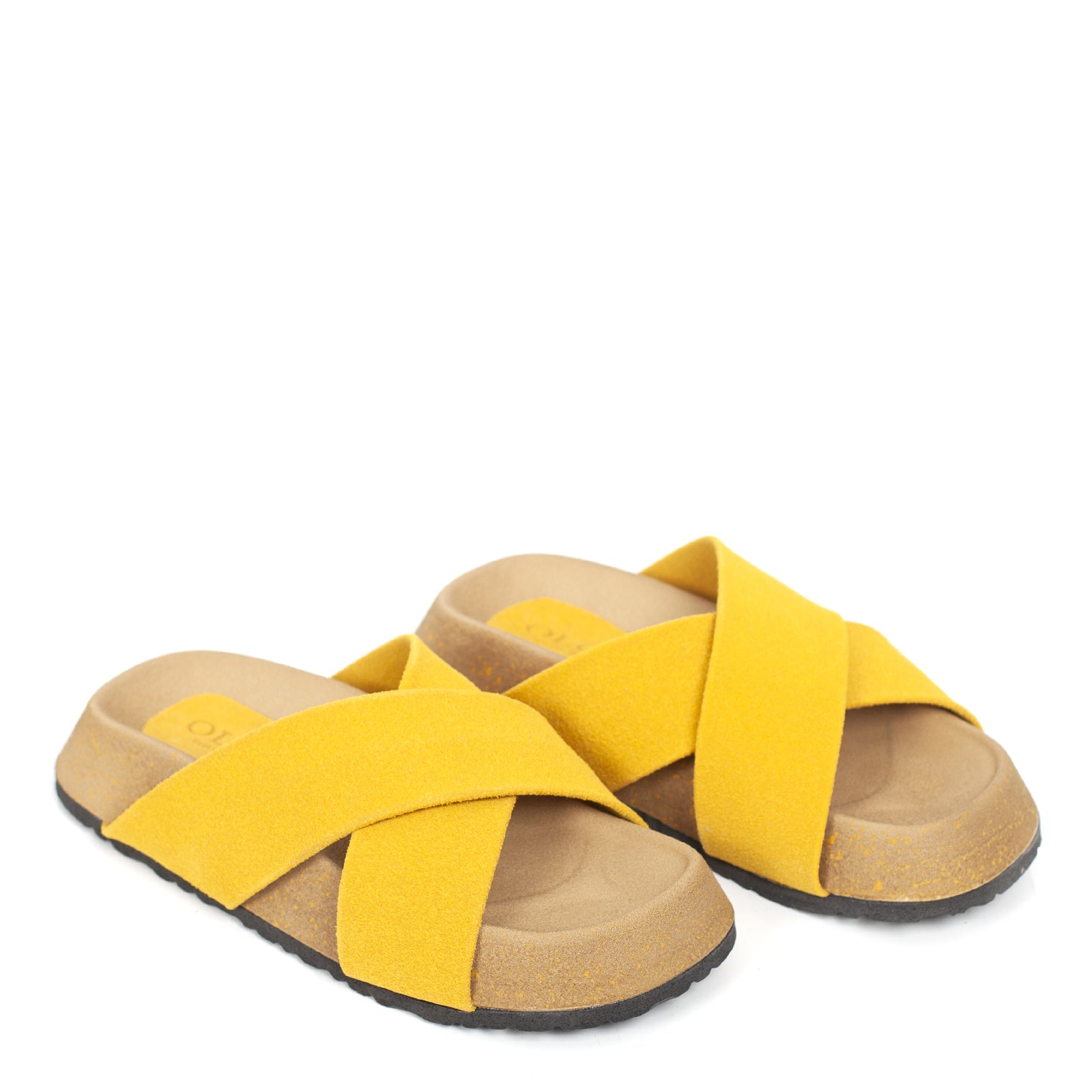 Sandale plat confortable jaune