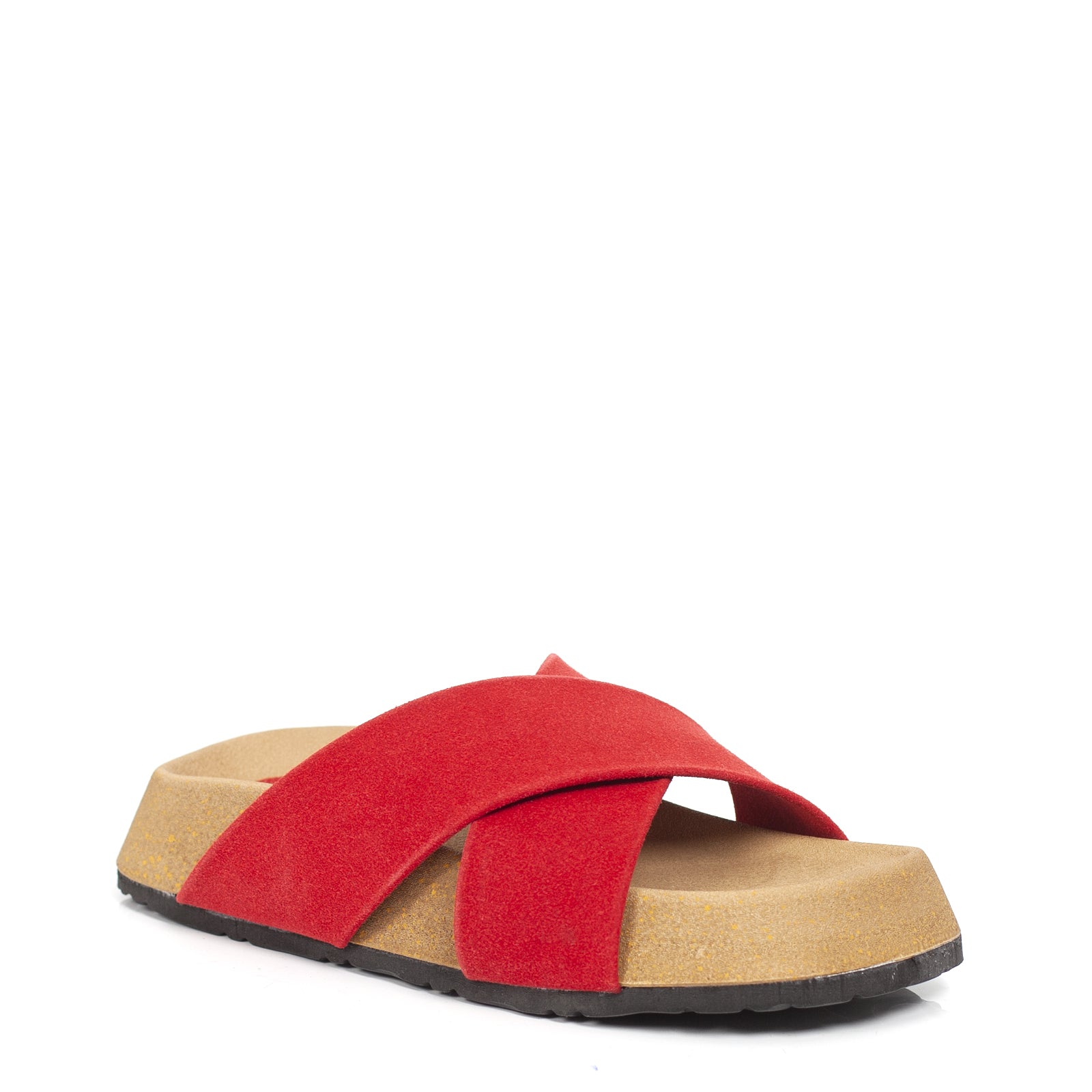 Sandale plat confortable rouge