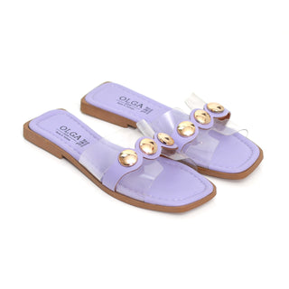SANDALE PLAT TRANSAPARENT MAUVE