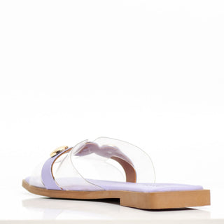 SANDALE PLAT TRANSAPARENT MAUVE